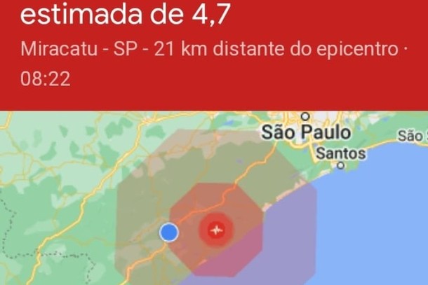 São Paulo confirma tremor de terra de 4° na escala Richter