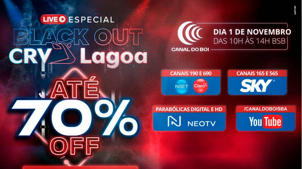 Live Especial Blackout CRV Lagoa hoje às 10h no Canal do Boi