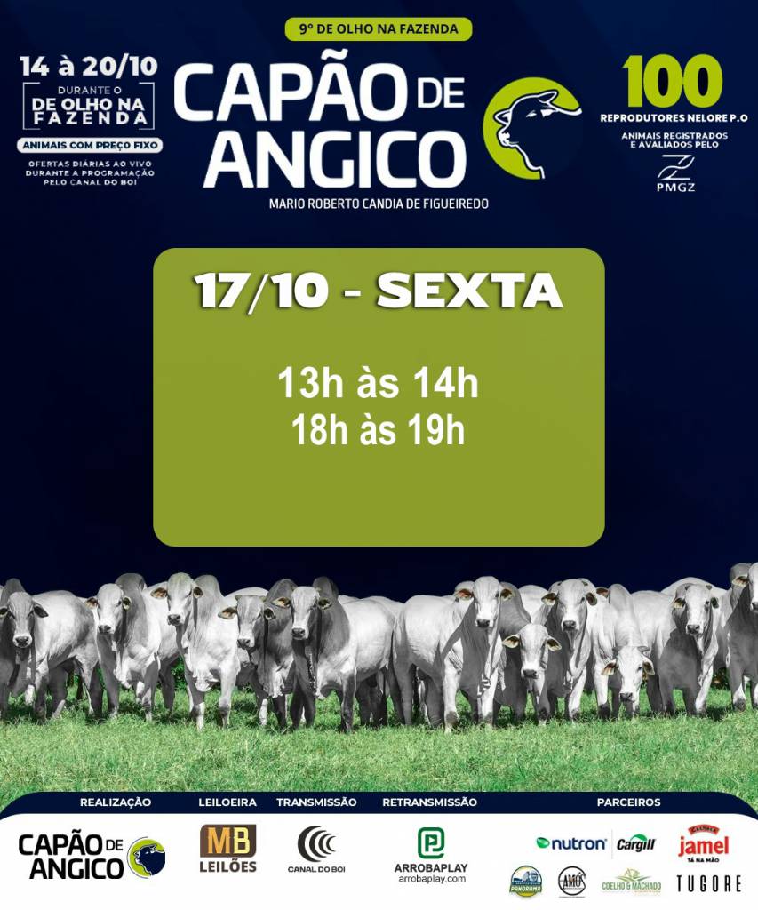 9º De Olho na Fazenda Capão do Angico hoje às 13h no Canal do Boi