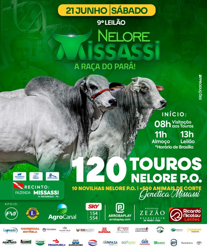 9º Leilão Presencial Nelore Missassi hoje no Agro Canal