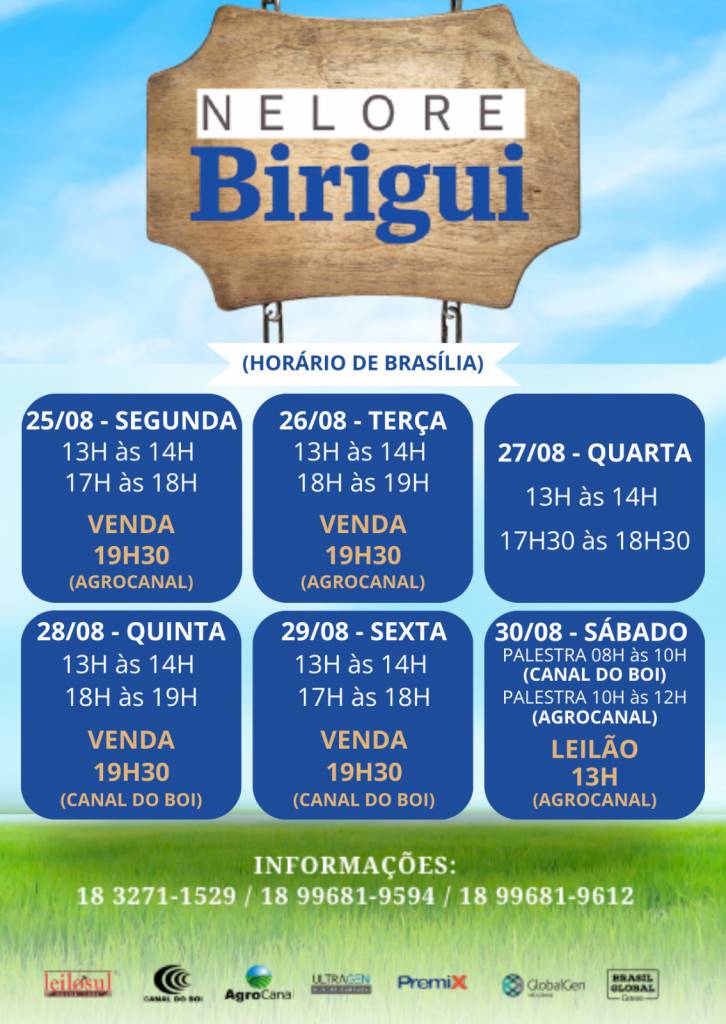 De Olho Na Fazenda Nelore Birigui 2025 hoje às 19h30 no Canal do Boi
