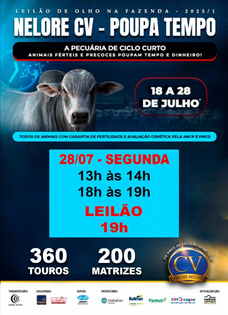 De Olho Na Fazenda Nelore CV hoje às 19h no Canal do Boi