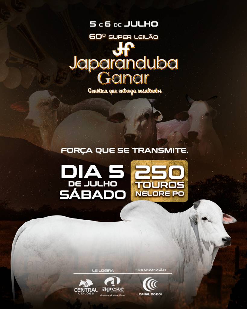 60º Super Leilão Japaranduba Ganar  hoje às 11h no Canal do Boi 