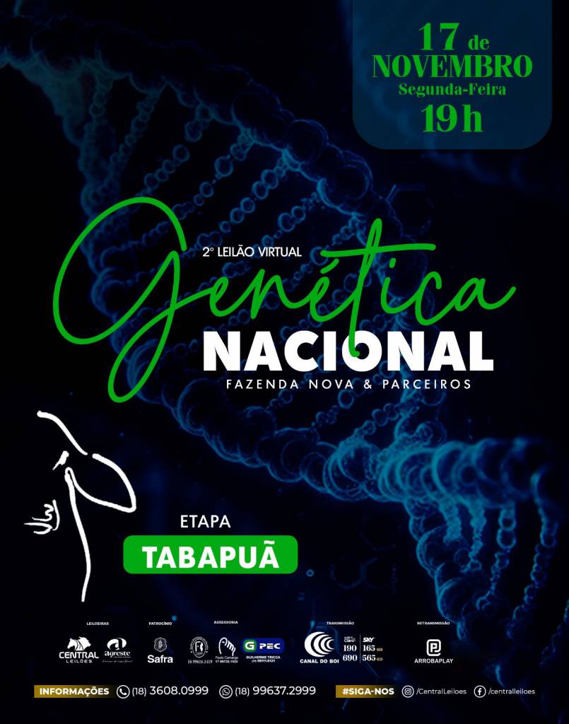 2º Leilão Virtual Genética Nacional - Fazenda Nova e Parceiros hoje no Canal do Boi 