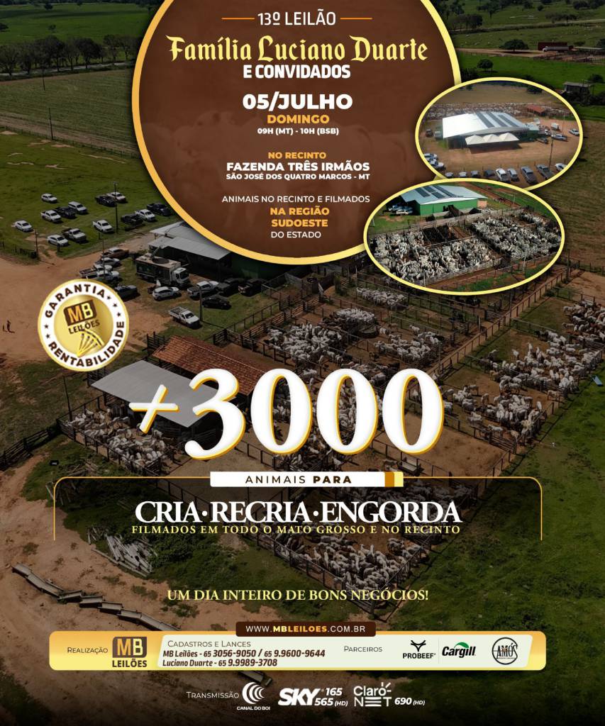 13º Leilão Família Luciano Duarte e Convidados será destaque neste domingo no Canal do Boi
