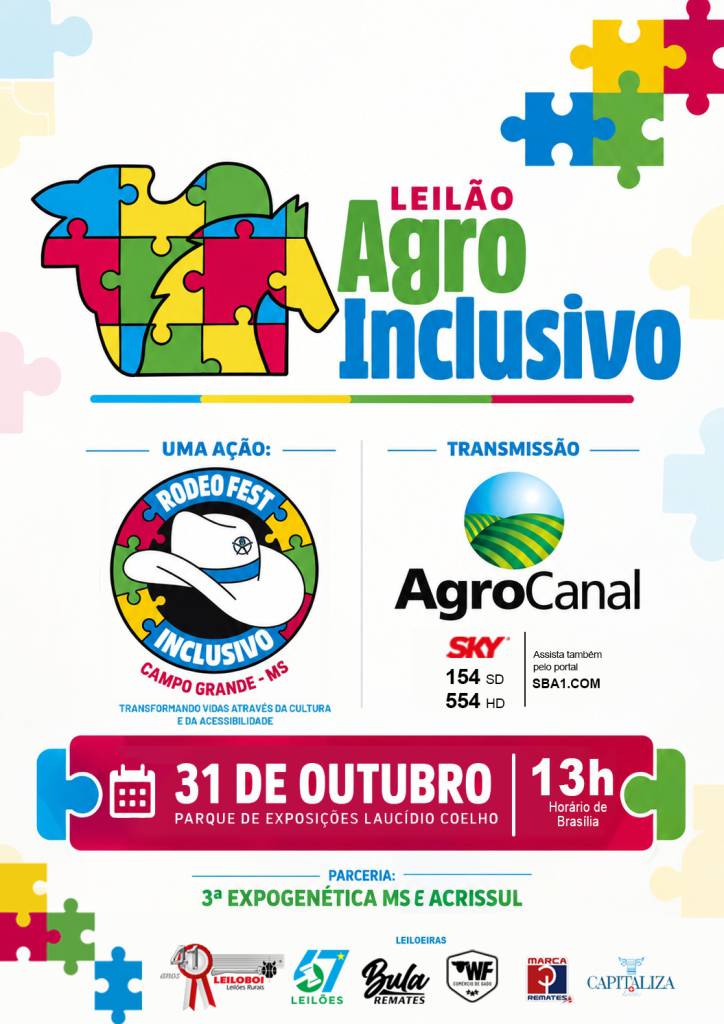 Leilão Agro Inclusivo hoje às 13h no AgroCanal