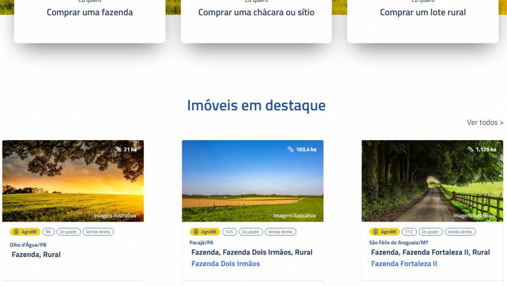 BB cria mecanismo para venda de imóveis rurais